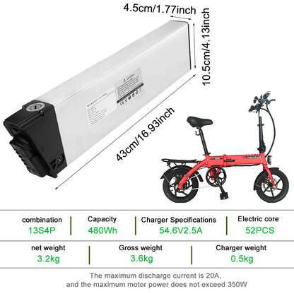 48V 10Ah Lithiumbatterie für Elektrofahrräder