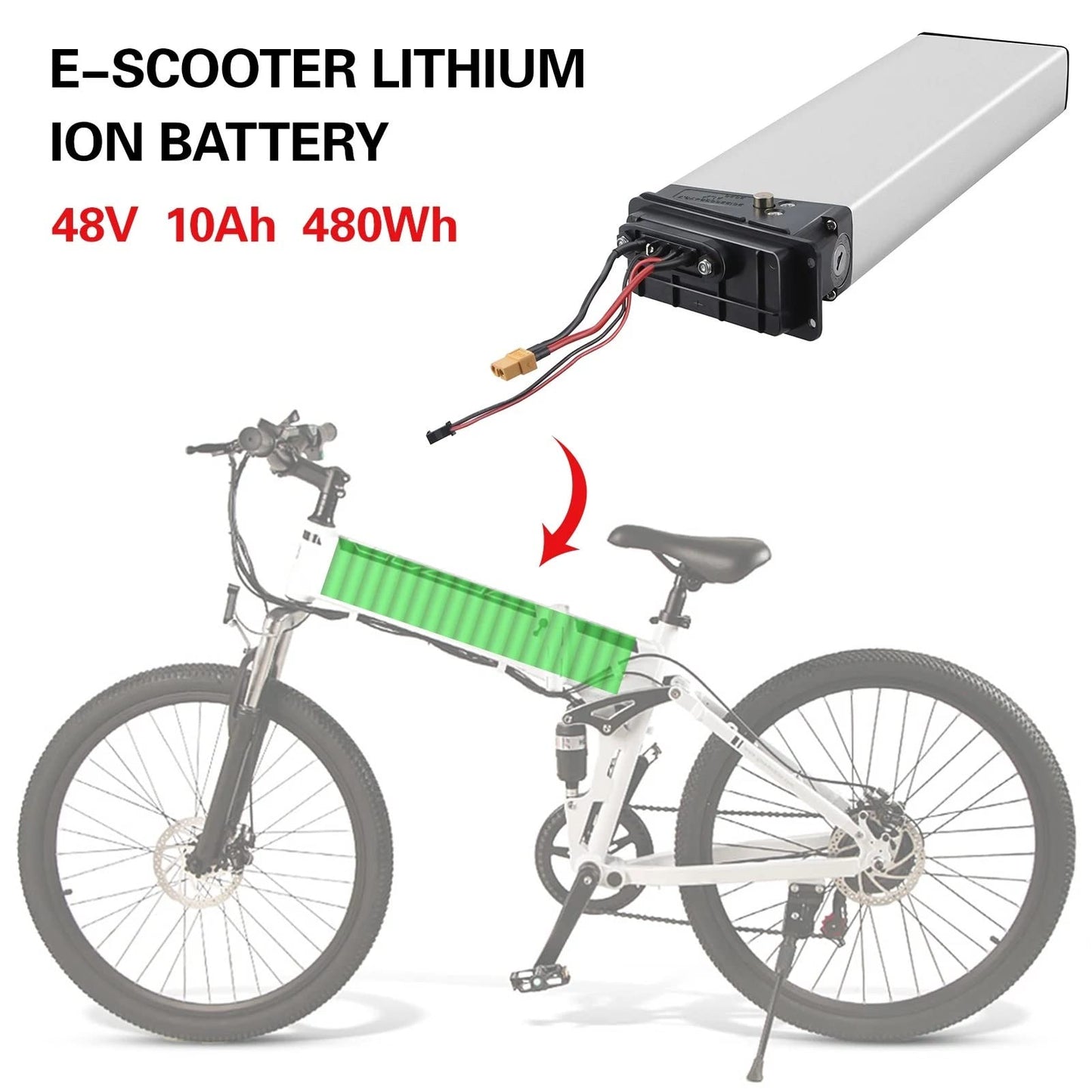 Batería de litio para bicicleta eléctrica HA177-06 de 48 V y 10 Ah 