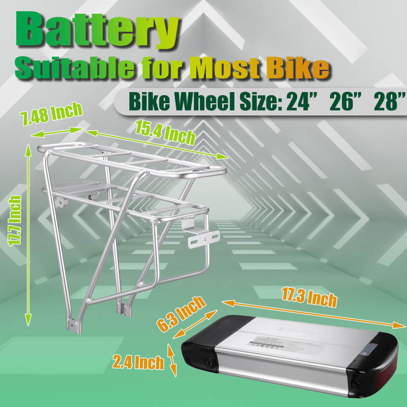 36V 20Ah/48V 15Ah E-Bike Luggage Rack Battery