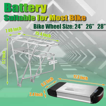 36V 20Ah/48V 15Ah E-Bike Luggage Rack Battery