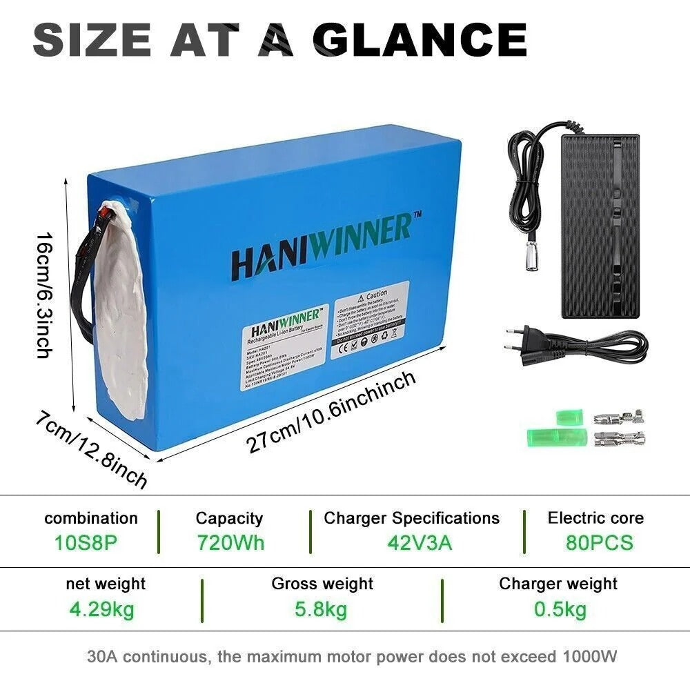 HA201 Electric Bike Battery 48V 20Ah Cell Pack